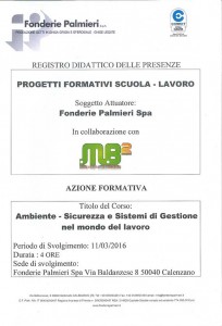 Diploma corso Ambiente - Sicurezza e Sistemi di Gestione nel mondo del lavoro